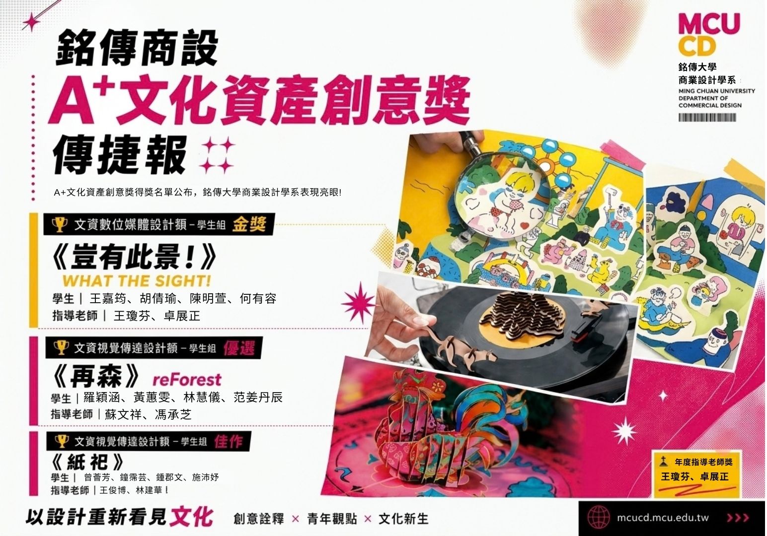 Featured image for “銘傳商設 A+文化資產創意獎傳捷報　金獎、優選、佳作齊發”